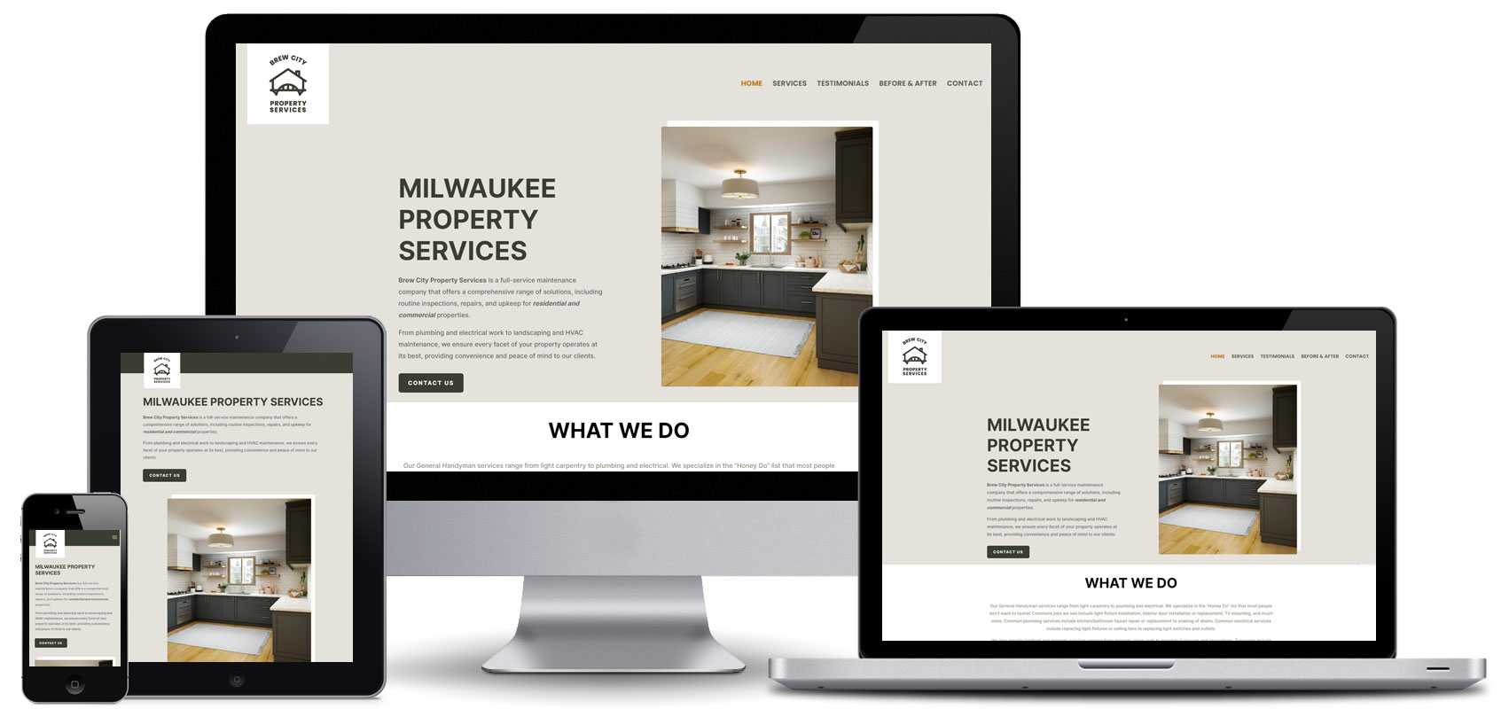 Brew City Property Services website design