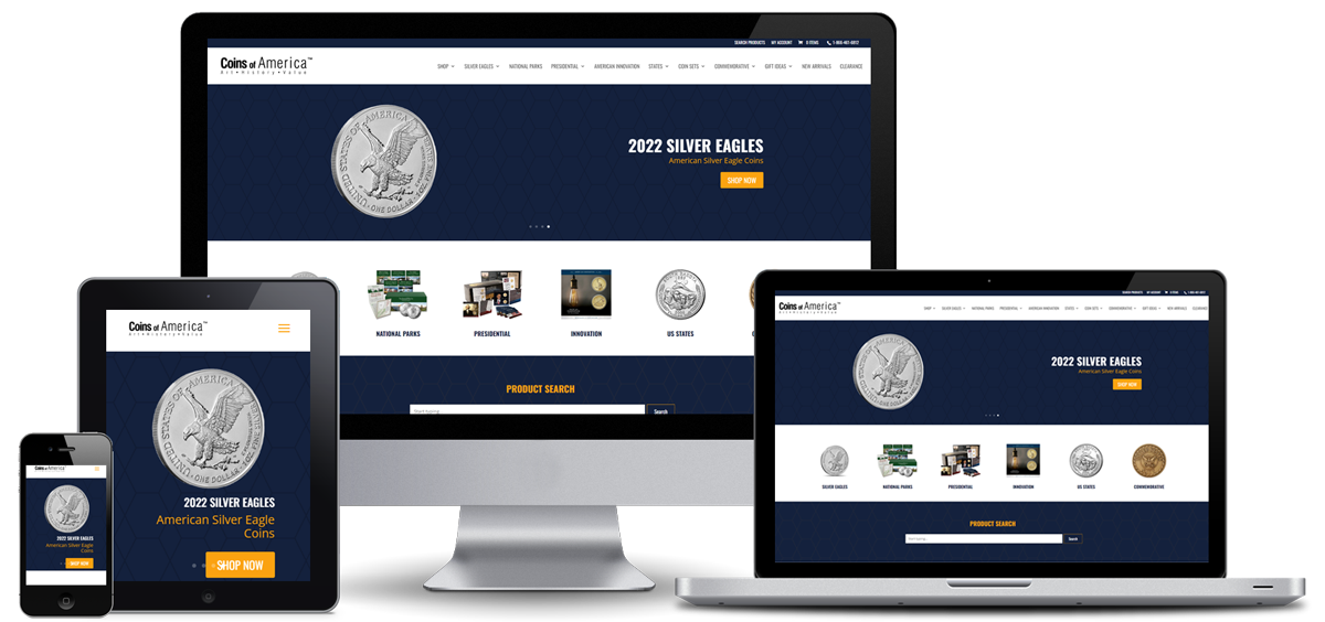 Coins of America website design