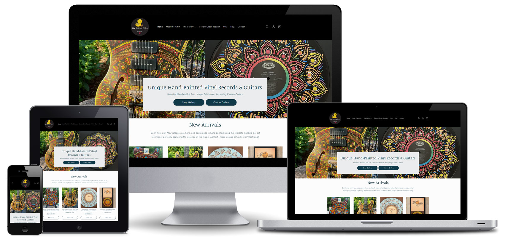 the dotting chick website design