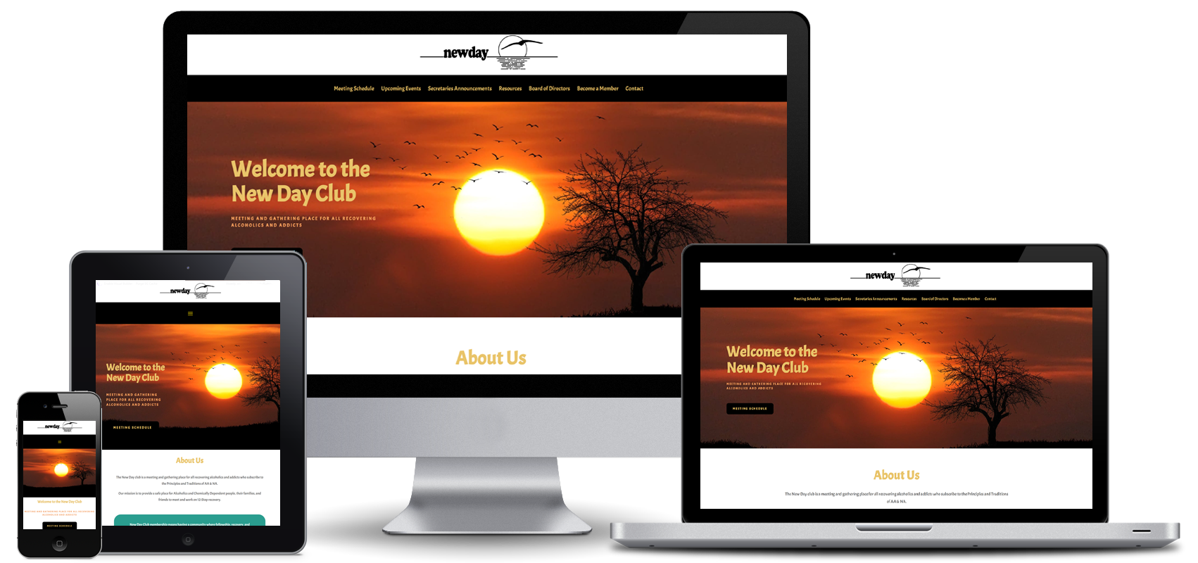 new day club website design