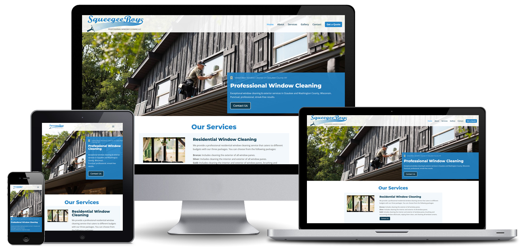 squeegee boys window cleaning website design